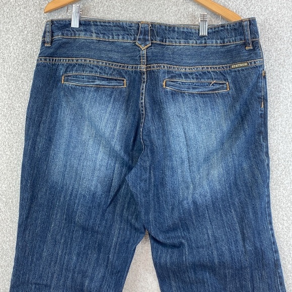 Stetson Wide Leg Jeans Womens 16 long Blue City Trouser Denim western edgy rodeo - Picture 9 of 13